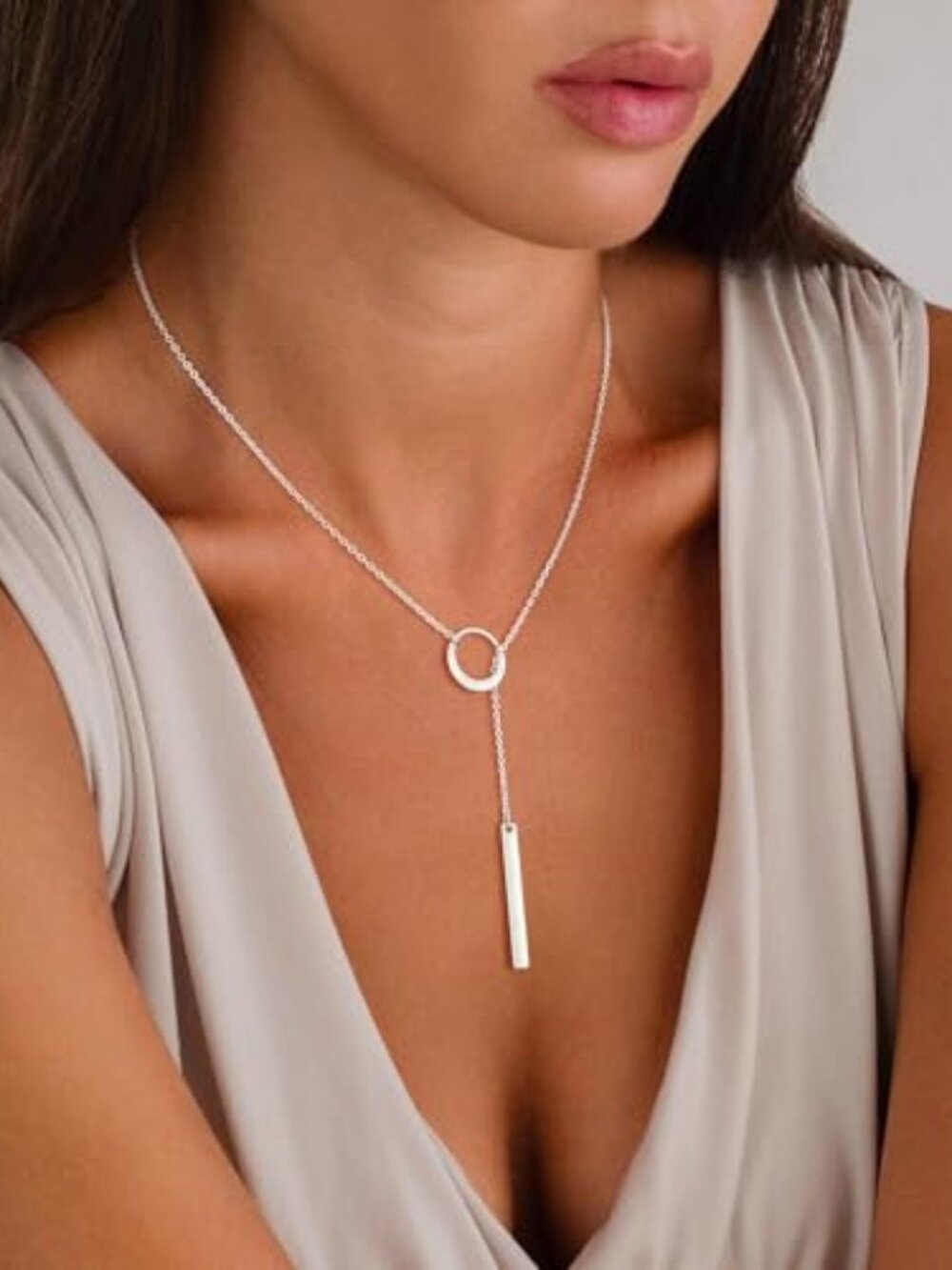 New - Lariat‎ Gold Necklaces for Women Trendy Dainty Long Necklace 14k Gold